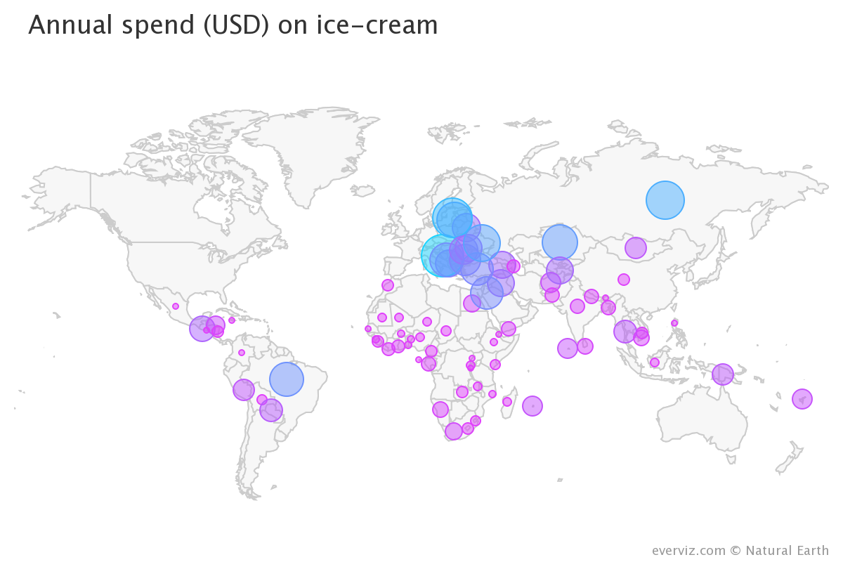 Annual Spend – Bubble map