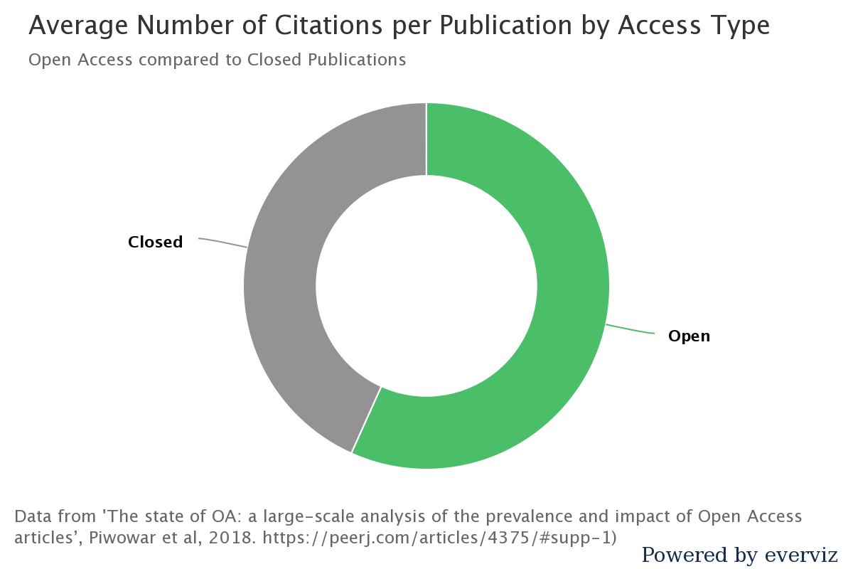 average number of citations donut chart