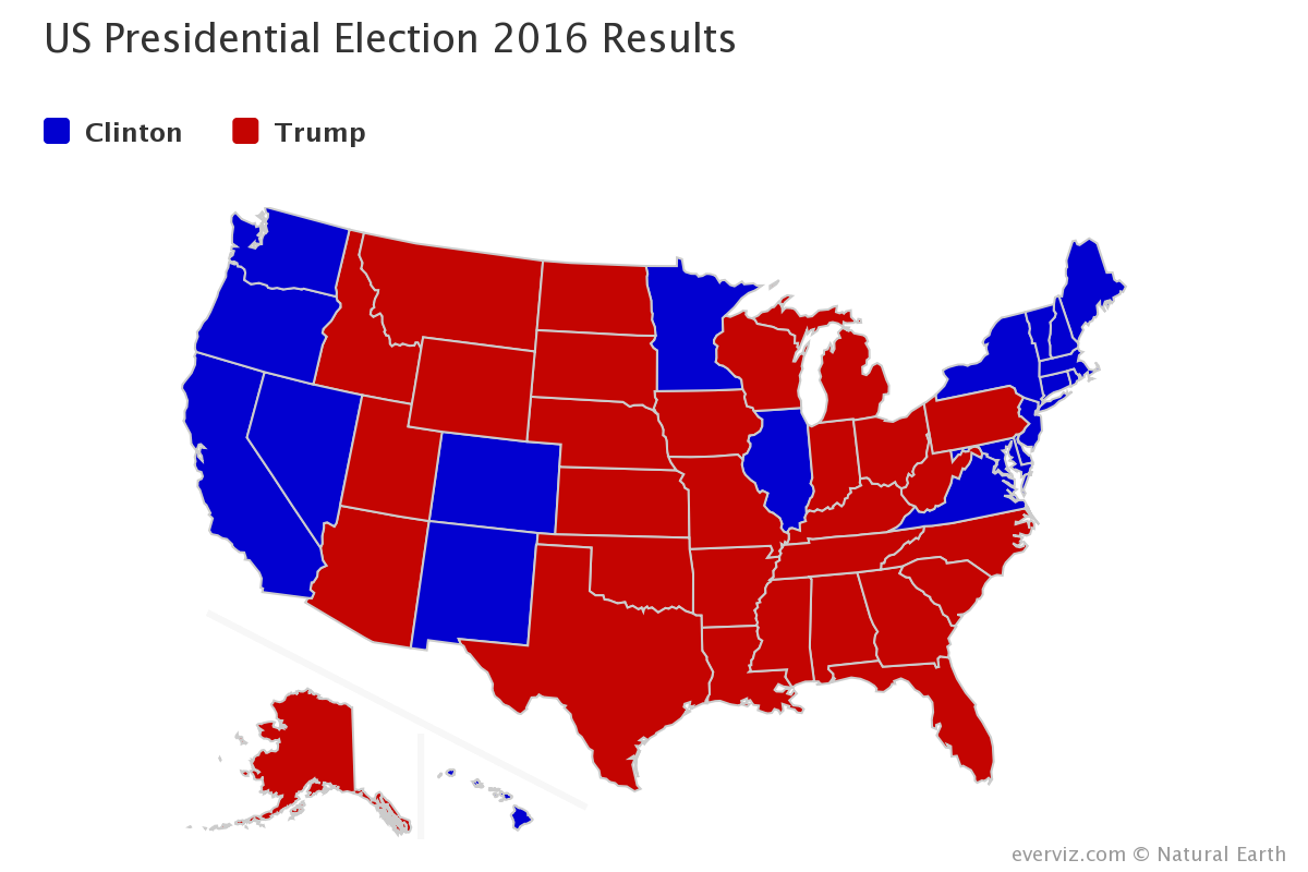 US presedential election category map