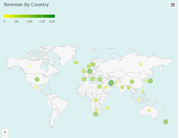 Revenue by Country - Point map