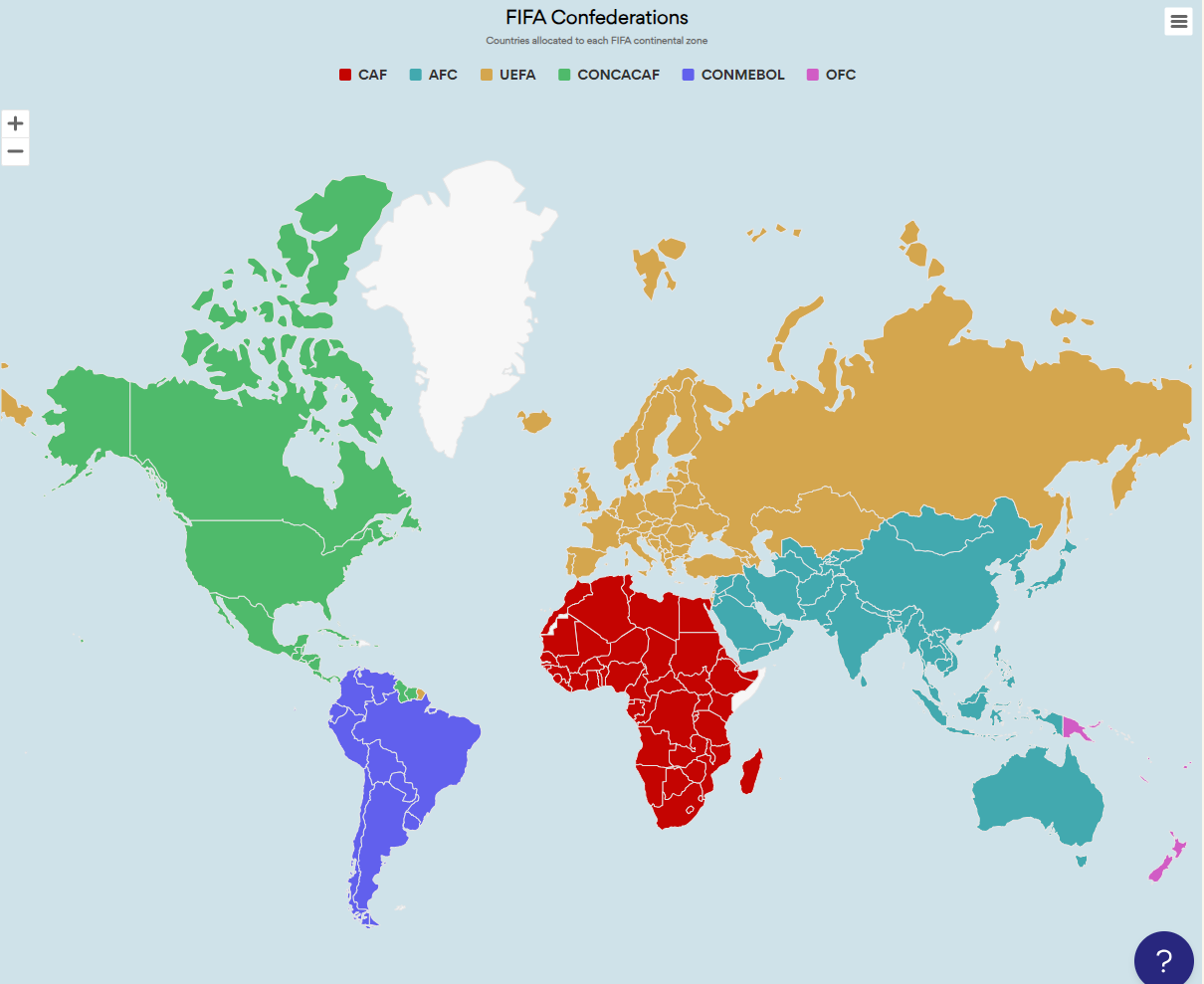 FIFA Confederations - Category map