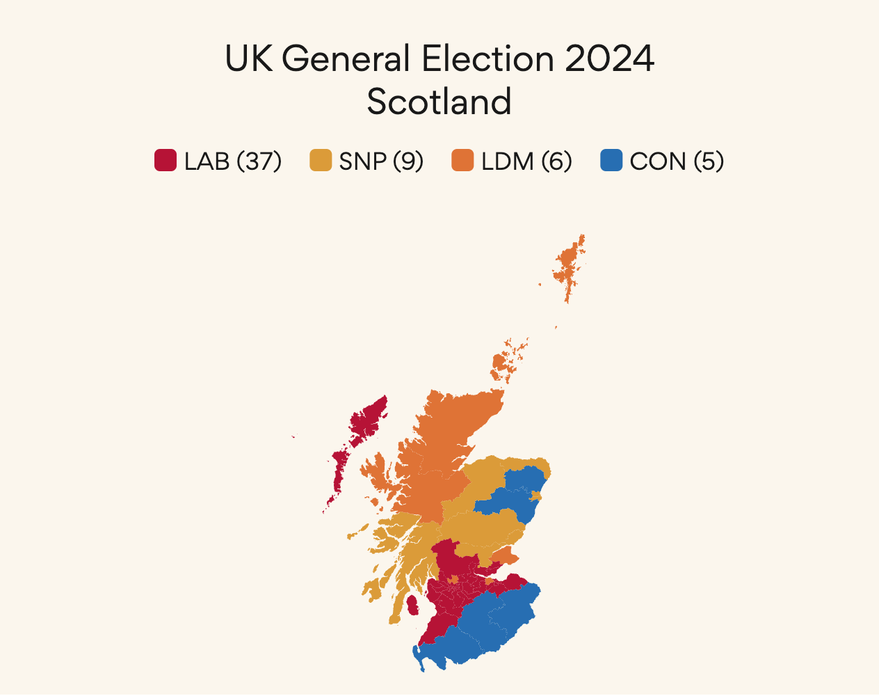 UK Election map for Scotland