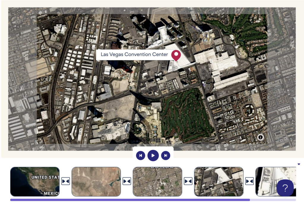 Timeline editor with satellite imagery
