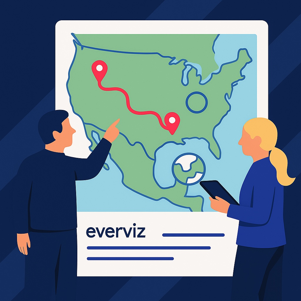 illustration everviz map with drawn features