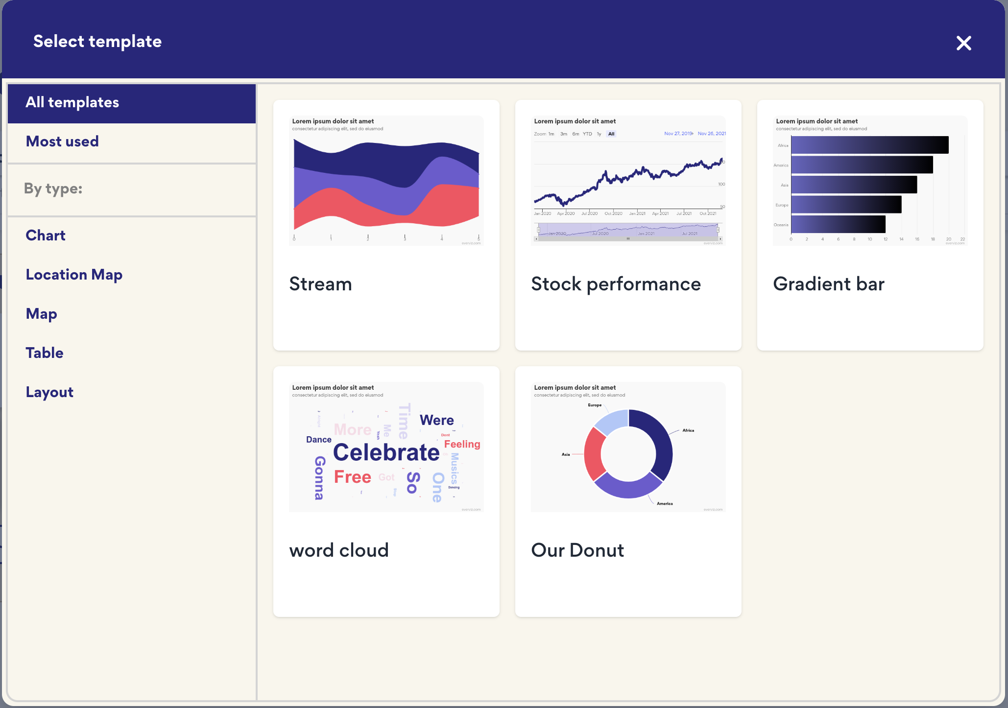 select template screenshot