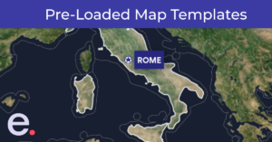 Map of italy and rome highlighted